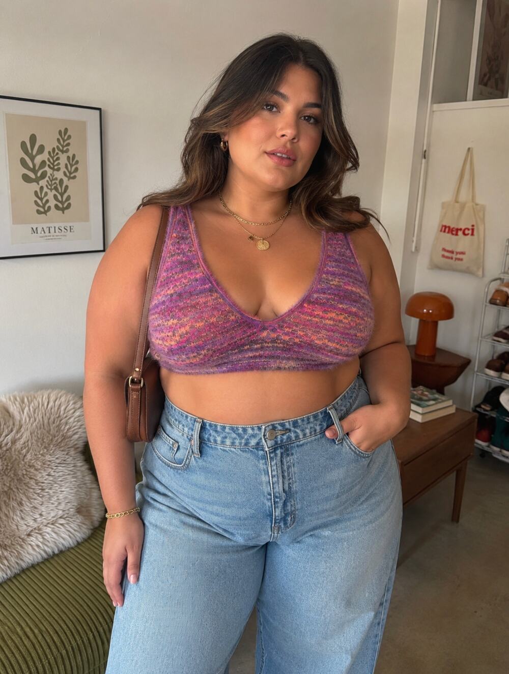For Love & Lemons Lexi Bralette in Magenta Size 1X